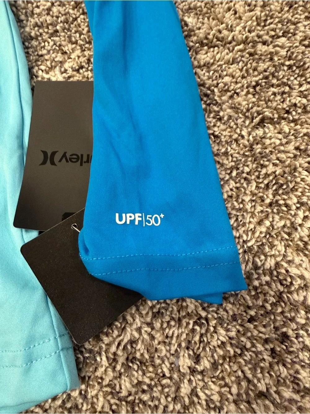 Hurley Boys Size 6 UPF 50+ Long Sleeve Rash Guard Swim Top Blue NWT Top Only